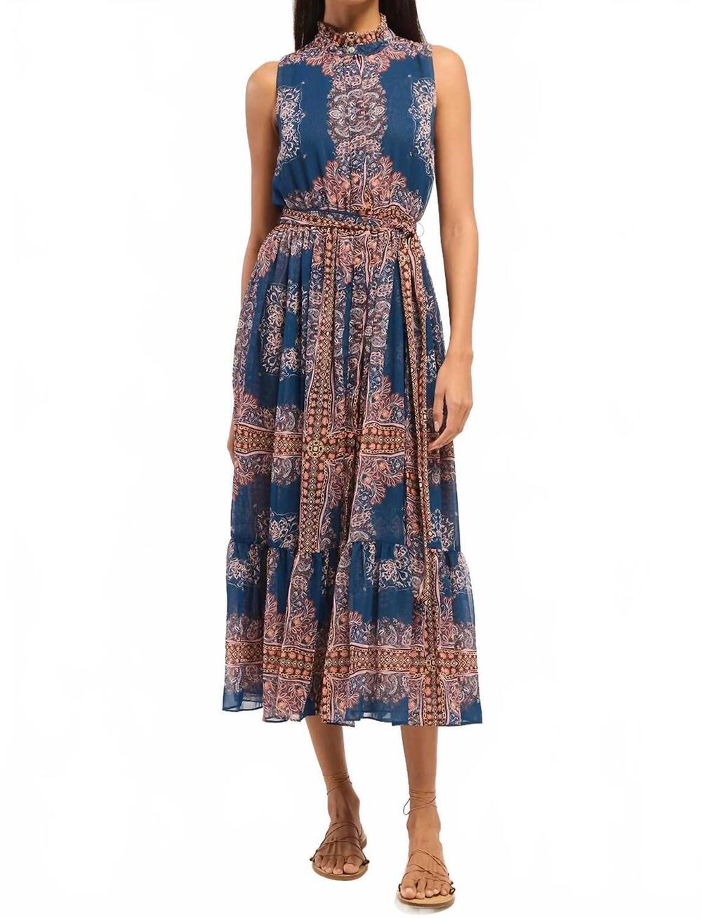 NEW MISA LOS ANGELES thebez midi dress in sapphire tapis